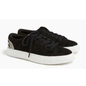 Road trip faux-suede sneakers with snake trim - Jcrew Factory